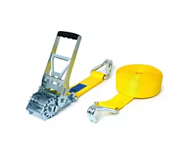 10T - Standard Spanngurt - ERGO 10T - 75mm - 2-teilig - Spitzhaken - Gelb - Eigenes Etikett