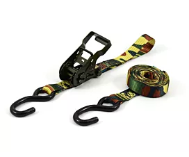 Alle Spanngurte 25mm Spanngurt - 800kg - 4,8m - 25mm - 2-teilig - Ratsche und S-Haken - Camouflage