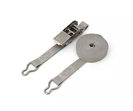 Alle Spanngurte 25mm Spanngurt - 200kg - 25mm - 2-teilig - NiRo Ratsche/Ring - Pool strap - Grau